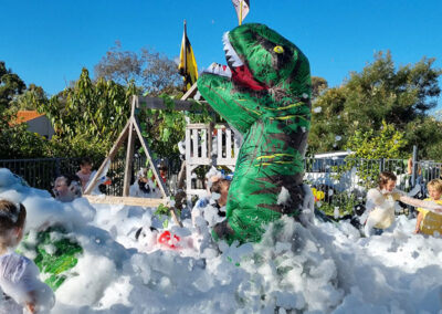 Dinosaur in foam event